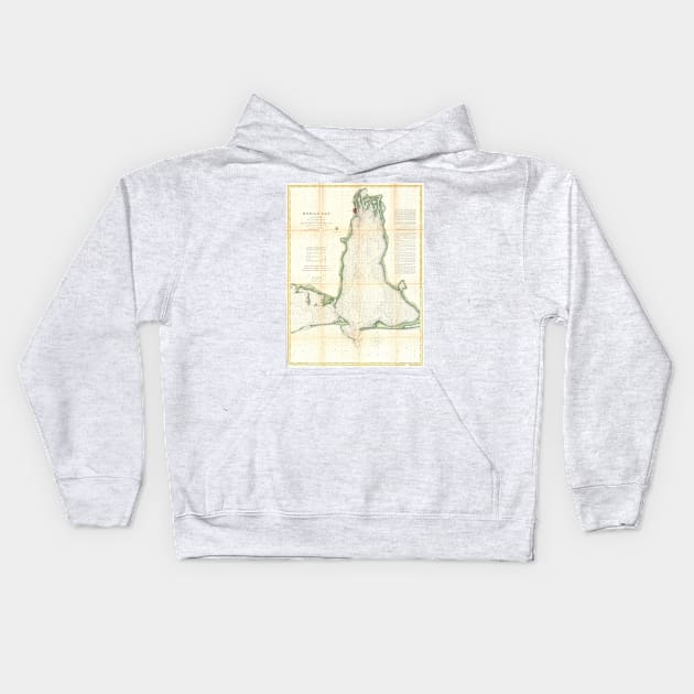 Vintage Map of Mobile Bay Alabama (1856) Kids Hoodie by Bravuramedia